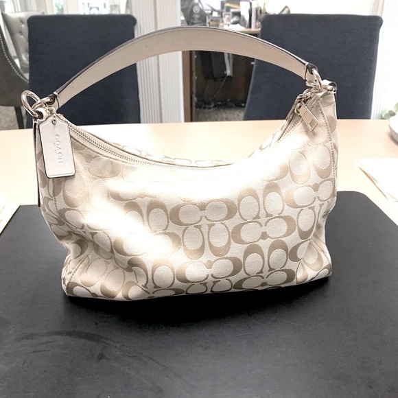 Coach Handbags - Beautiful Summer Coach Satchel in Cream And White Canvas and Leather!
